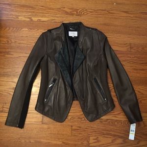 NWT - Brown Leather Jacket Size M